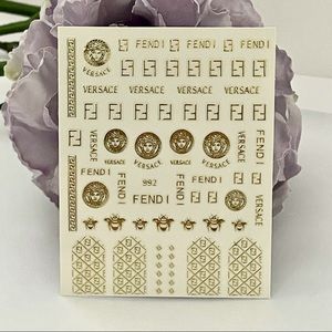 Luxury Designer Logo Fingernail Art Stickers